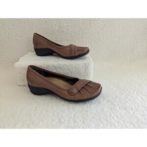 Hush Puppies Womens 8.5M Sonnet Slip On Loafers H500445 Brown Leather